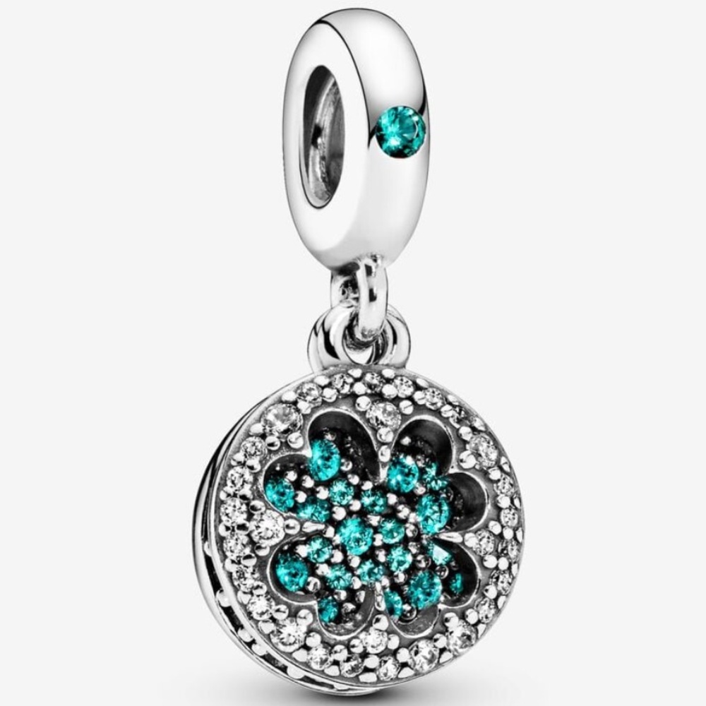NWOT Lucky Four Leaf Clover Dangle Charm Sterling Silver 925 - Picture 1 of 15